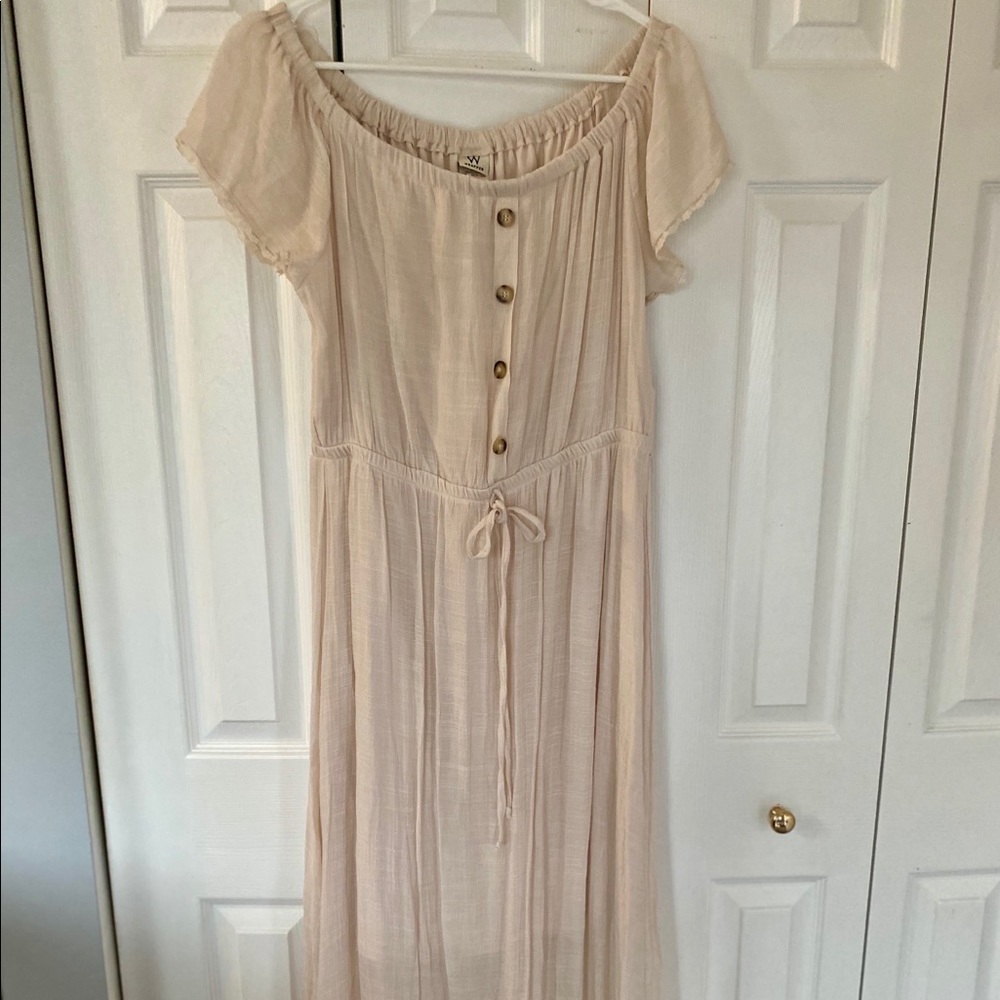 Cream colored maxi-dress